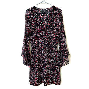 WHBM Petal Print Long Sleeve Dress Women's Size 2